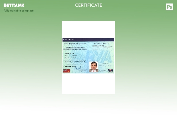 модерен стил Обединетото Кралство Шаблон за сертификати за компетентност RYA Yac